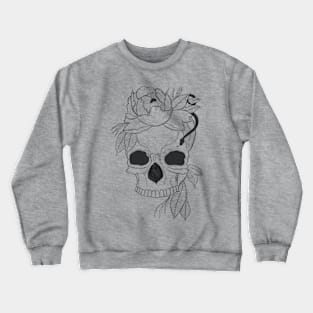 Skull with flower, leaves and snake Crewneck Sweatshirt